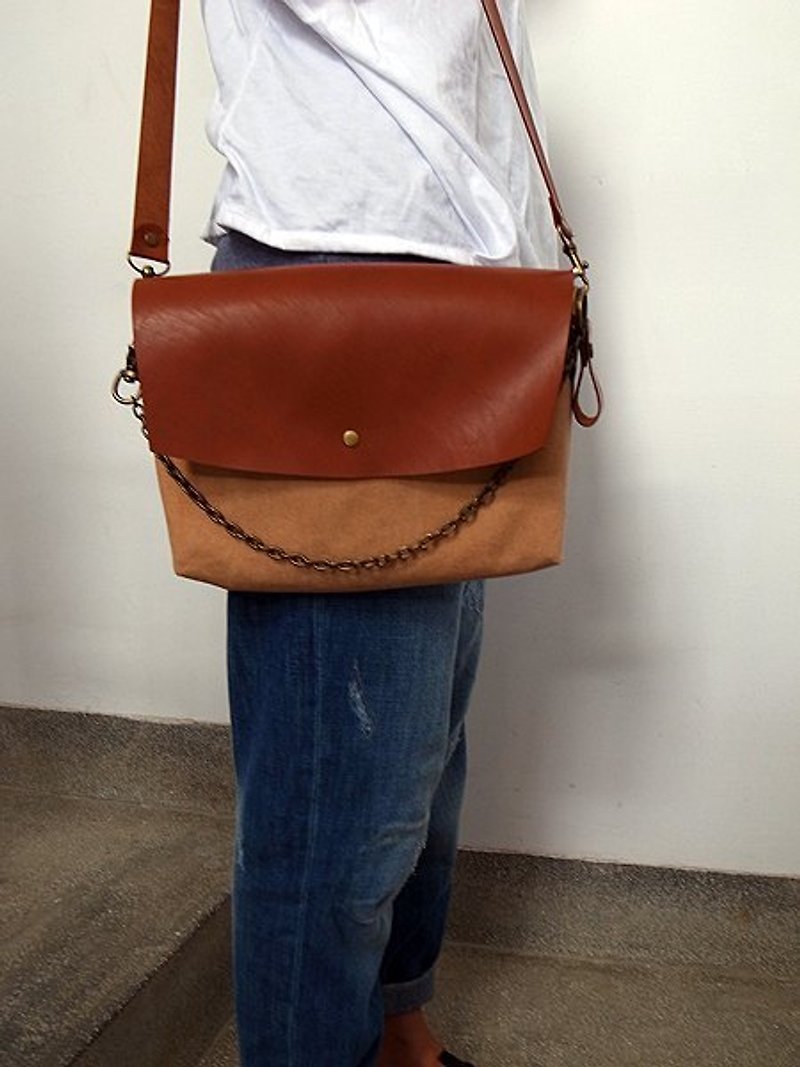 Chestnut small backpack - Messenger Bags & Sling Bags - Genuine Leather 