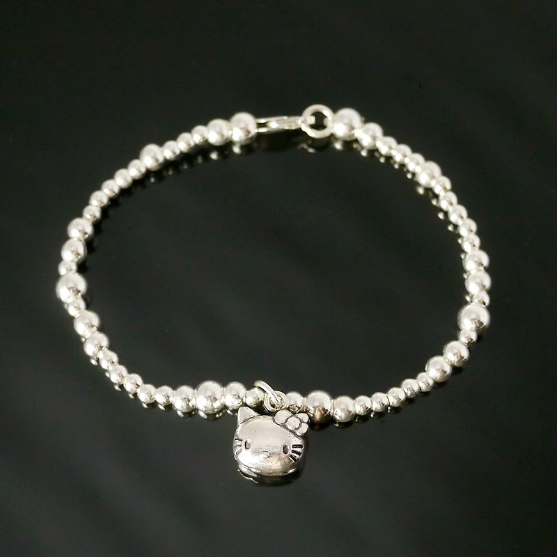 [ColorDay] Hello Kitty hanging crashed _ dual 925 sterling silver bracelet / bracelet - Bracelets - Other Metals Gray