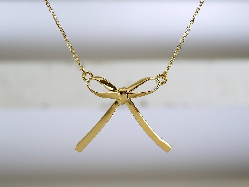 [* Charlene ‧ gold jewelry] bow - copper / gold - Necklaces - Other Metals 
