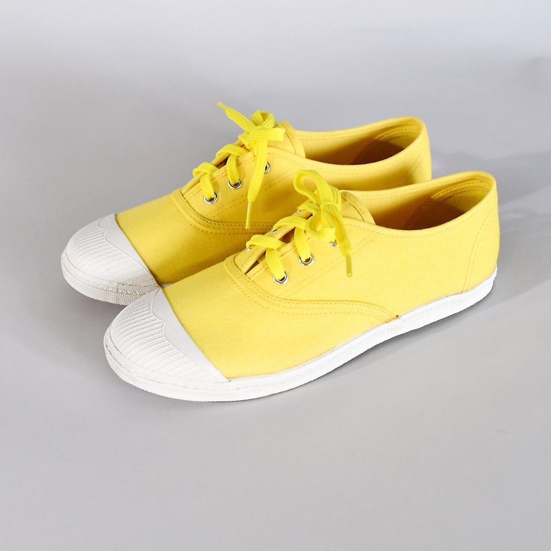 Four fold clear - some spots on the upper and the sole - casual shoes KARA fruit yellow - รองเท้าลำลองผู้หญิง - ผ้าฝ้าย/ผ้าลินิน สีเหลือง