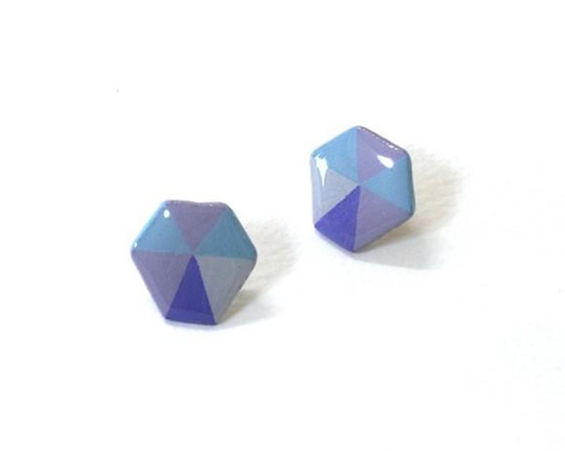 灰色鑽石形狀耳環 耳針 / 夾式 - 耳環/耳夾/耳骨夾 - 塑膠 灰色