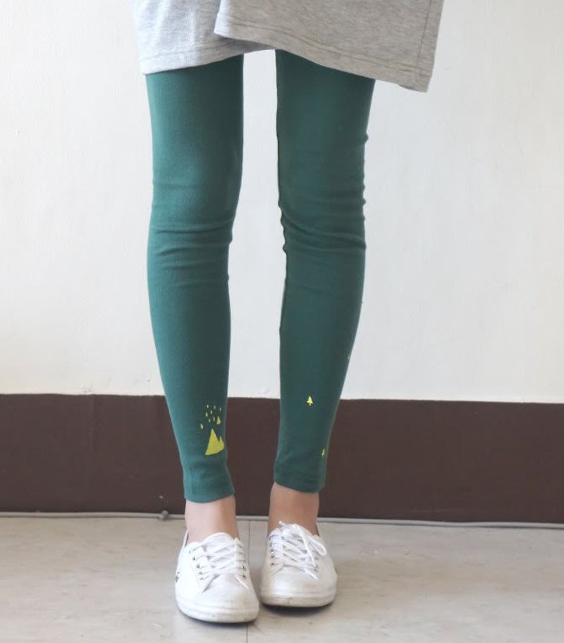 最後一件：聖誕小樹☃、小山眼淚彈性舒服內搭褲（大樹綠色） - Women's Pants - Cotton & Hemp Green