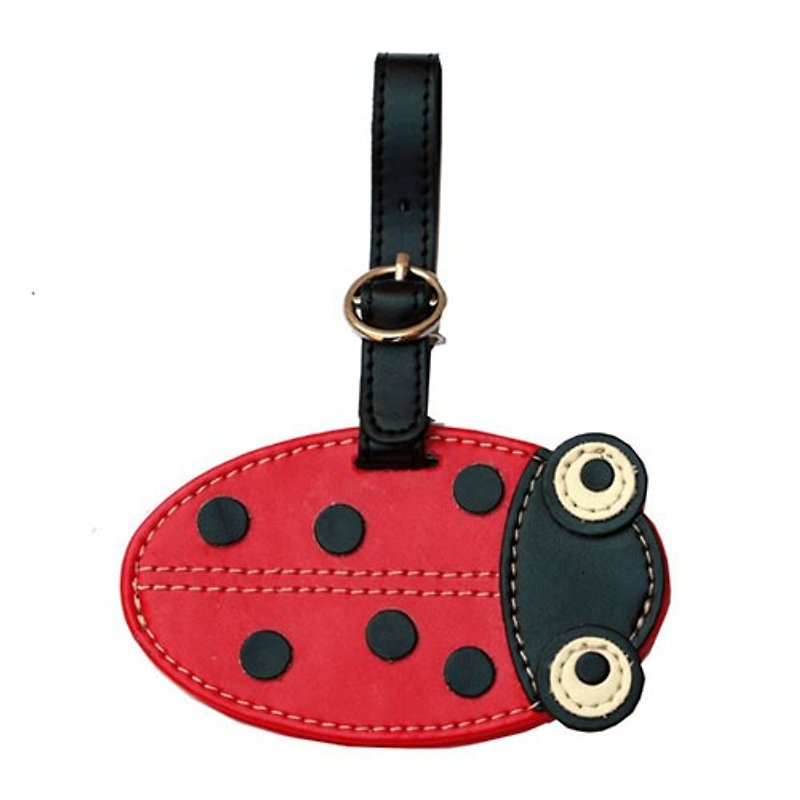 Organized Travel-cute animal-shaped luggage tag/ID tag/key ring (ladybug) - Other - Genuine Leather Red