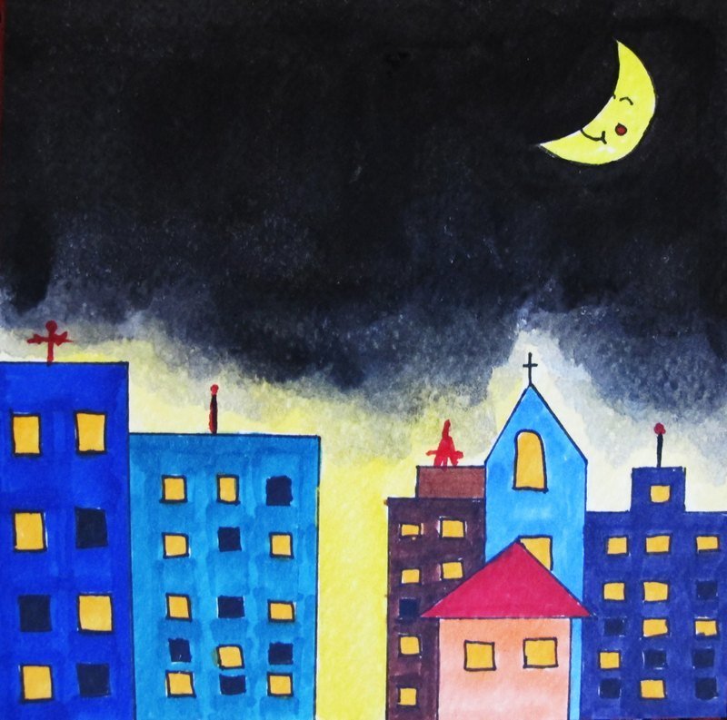 (Zoie Art)夜晚城市 - 卡片/明信片 - 紙 黑色