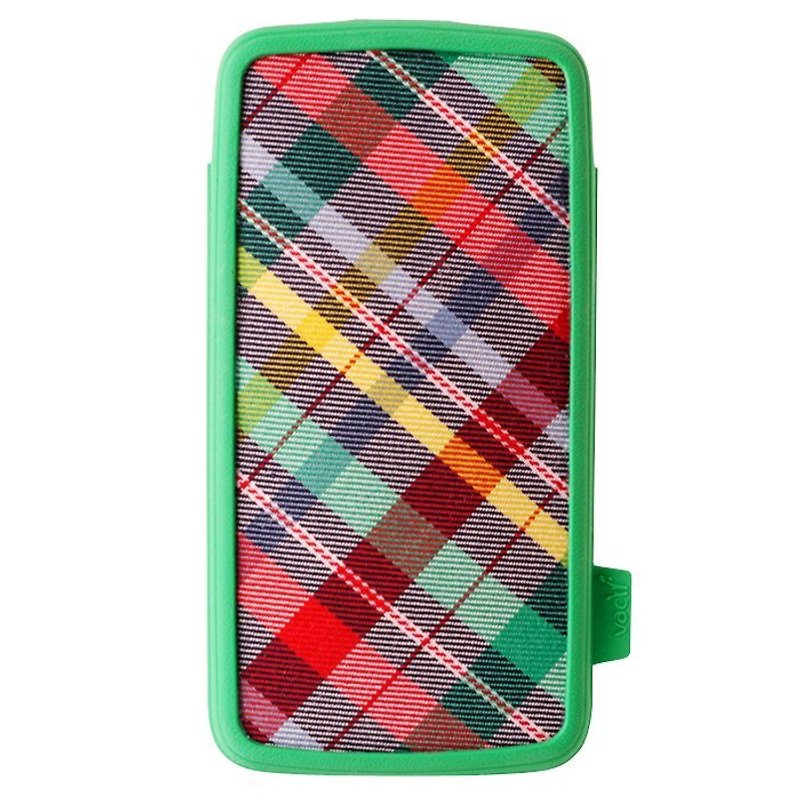 Vacii Haute 5-inch phone case - Green Plaid - เคส/ซองมือถือ - ซิลิคอน สีเขียว