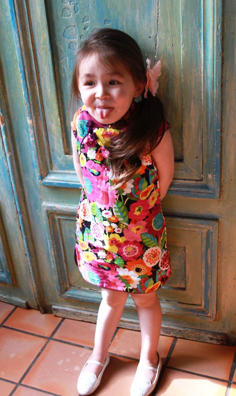 Angel Nina 手作訂製兒童旗袍 普普風 紫色款 抓周 花童 生日 party 適用 - 其他 - 棉．麻 