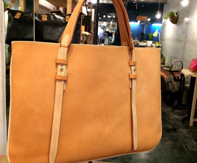 手工托特包mac Pro 13 原色植韖牛皮革客製化英文名字打印夢想鞄製所dreamkaban 設計館夢想鞄製所dreamkaban Pinkoi