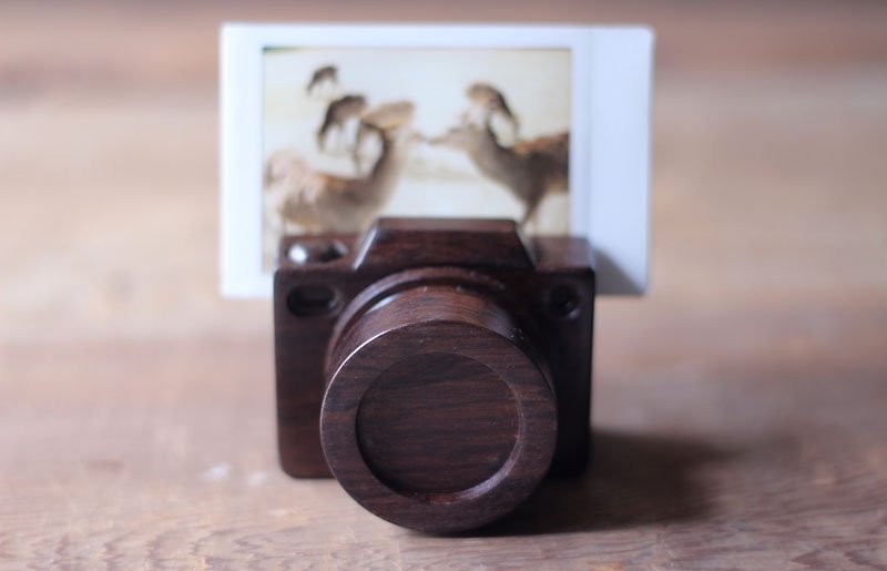 手工木製微型相機▣ 照片名片夾 - 相簿/相册 - 木頭 咖啡色