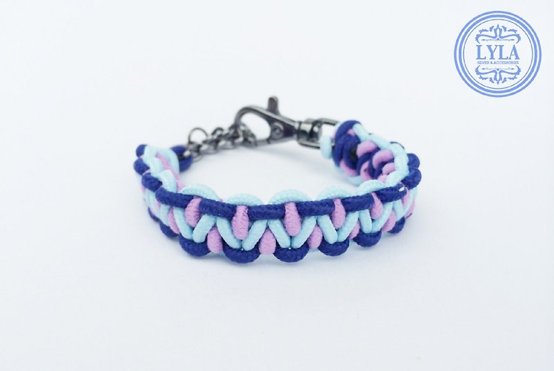 Shades of purple and blue knit - Bracelets - Cotton & Hemp Multicolor