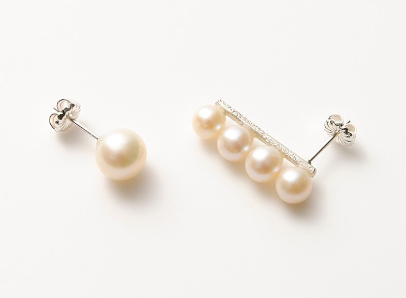 Snow earrings - Earrings & Clip-ons - Other Metals White
