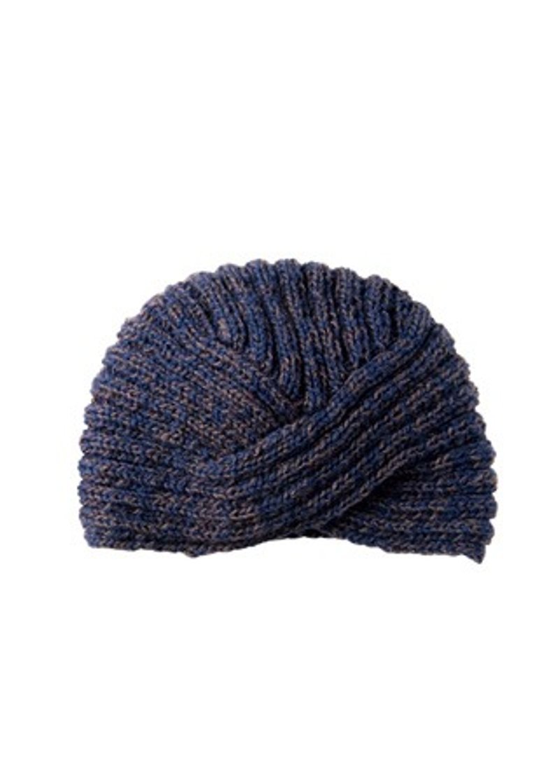 地球ツリーフェアトレード "帽子シリーズ」 - 手編みのウールの帽子（青線） - 帽子 - ウール 