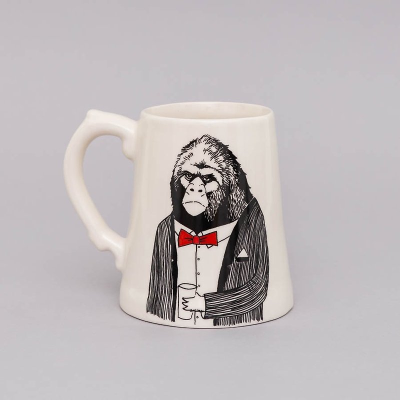Mr Ape Beer Mug | Jimbobart - Mugs - Porcelain White