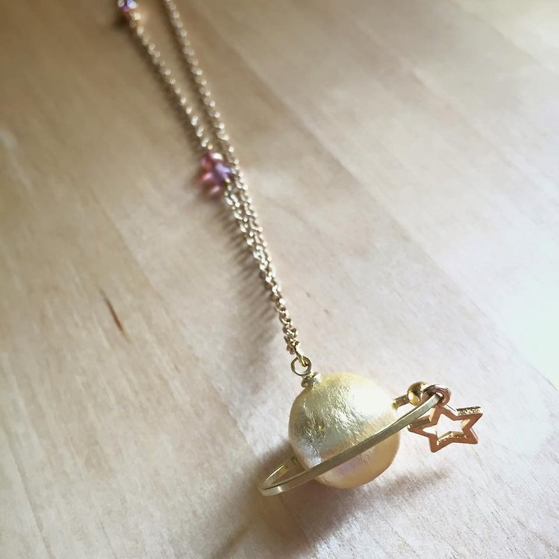 [Atelier A.] star. Ball cotton pique Planet Necklace - Necklaces - Other Materials 