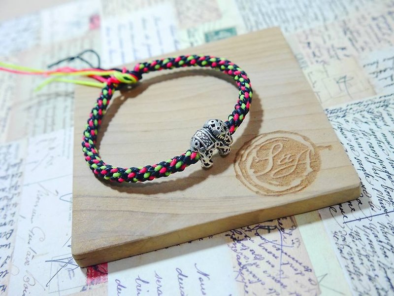 S&A Elephant God Sterling Silver Wax Line Bracelet - Other - Other Materials Multicolor