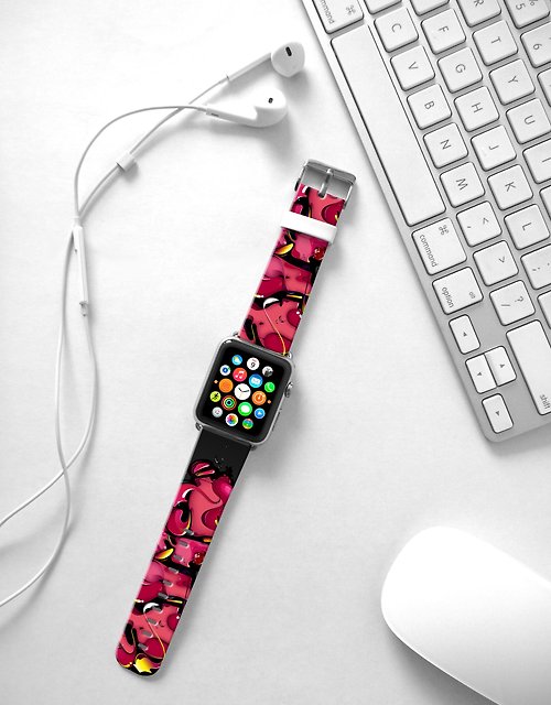 Freshion Apple Watch Series 1 , Series 2, Series 3 - Apple Watch 真皮手錶帶，適用於Apple Watch 及 Apple Watch Sport - Freshion 香港原創設計師品牌 - 色彩塗鴉圖案
