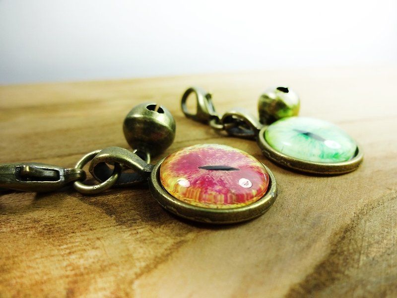 [Cat EYE series] 16mm 1/4 arc glass**pet tag. Bell Charm** - Collars & Leashes - Other Metals Multicolor