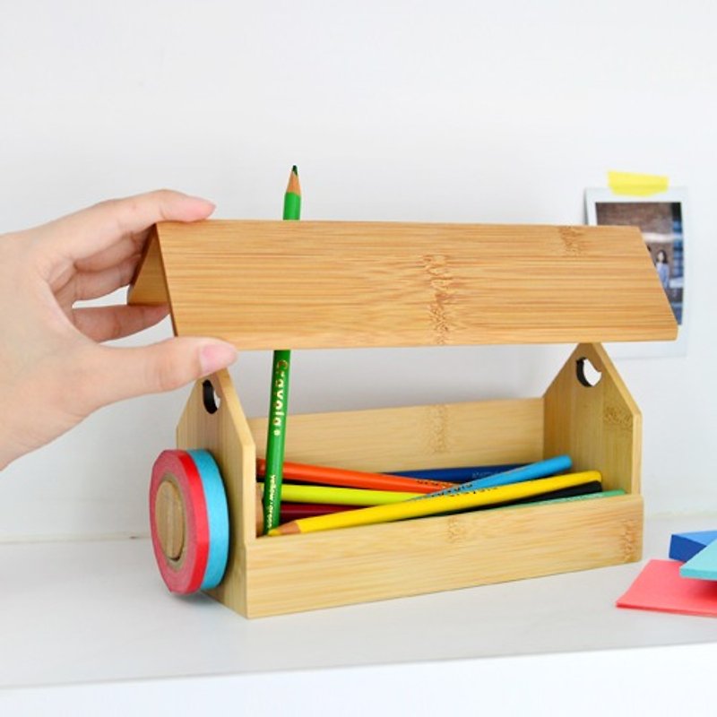 Bamboo House (Gift Offer) - กล่องดินสอ/ถุงดินสอ - ไม้ไผ่ สีทอง