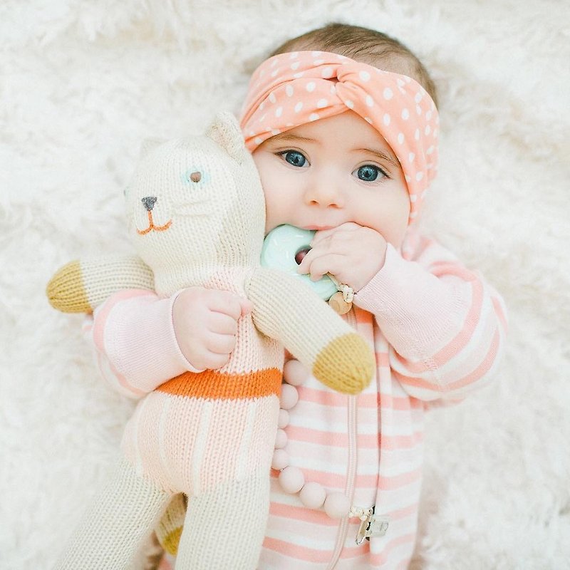 American Blabla Kids|Cotton Knit Doll (Large)-Clay Kitten - ของเล่นเด็ก - ผ้าฝ้าย/ผ้าลินิน สีส้ม
