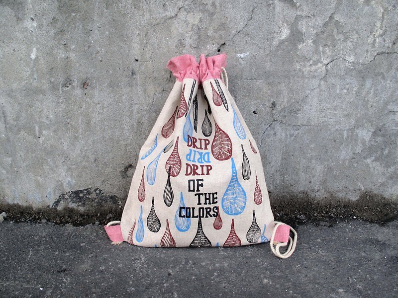 WenTi X after Drawstring Backpack [Drip Drip Drip Of The Colors] - Drawstring Bags - Cotton & Hemp 