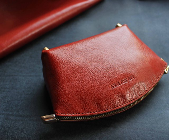 Large Leather Zipper Pouch