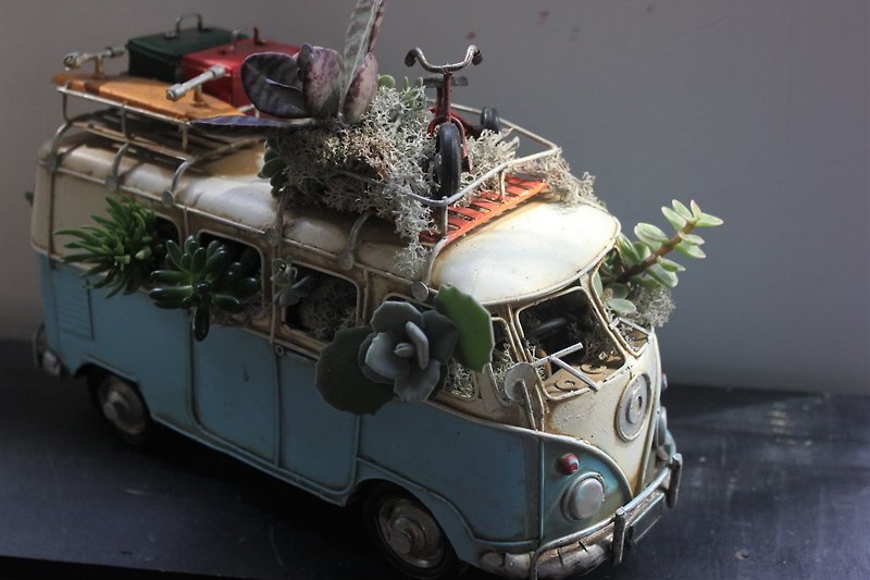 Retro fleshy forest Bus - ตกแต่งต้นไม้ - พืช/ดอกไม้ สีเขียว