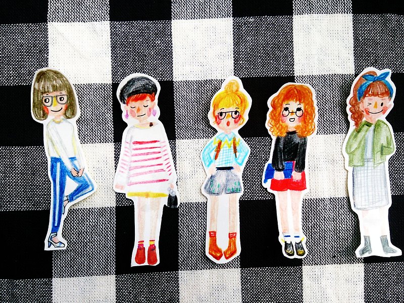 My dear girls | painted stickers Group managed funds - Stickers - Paper Multicolor
