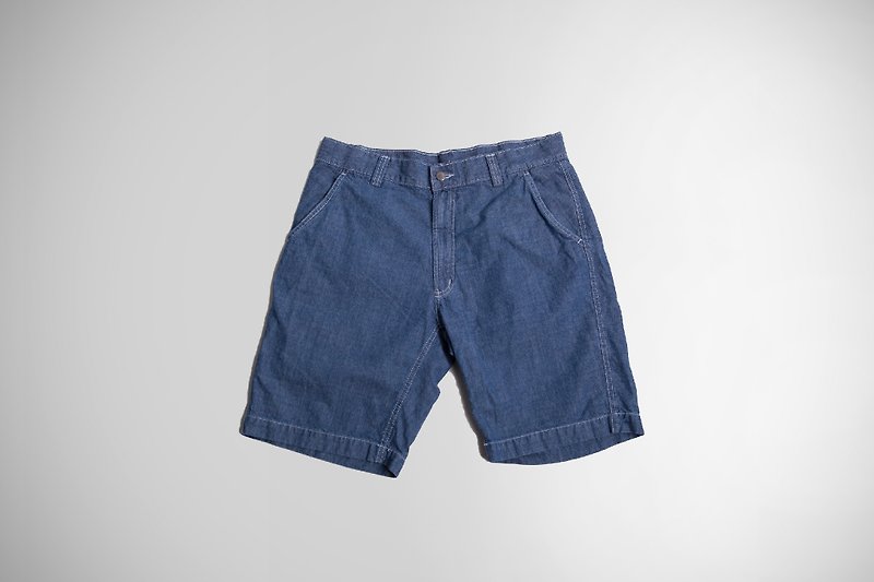 Men's gentleman casual shorts_4SM300_tannin blue - กางเกงขาสั้น - ผ้าฝ้าย/ผ้าลินิน สีน้ำเงิน