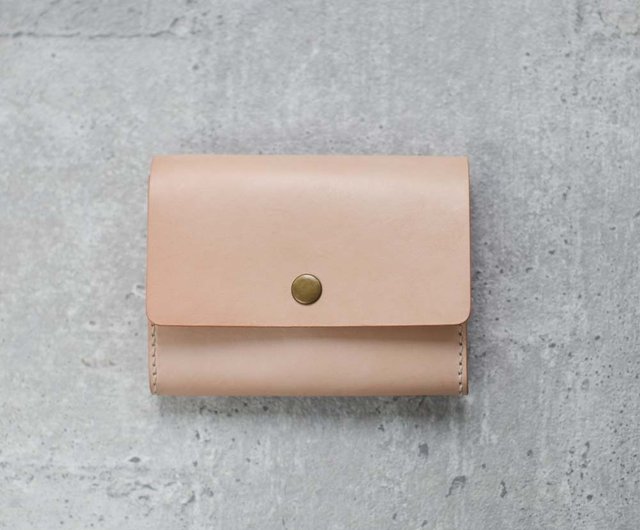 nude color vegetable cow hide leather wallet - Shop The Earthy