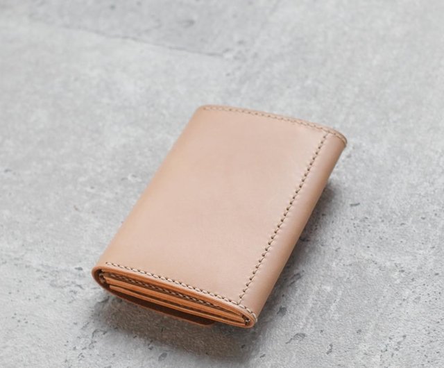 nude color vegetable cow hide leather wallet - Shop The Earthy