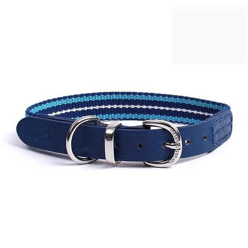 韋斯 [W&S] 彩色繩編項圈-尺寸M / 藍色 - 貓狗頸圈/牽繩 - 真皮 藍色