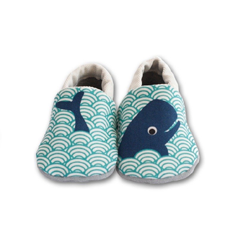 【歐洲製】跳舞的鯨魚 First baby shoes 手工軟底學步鞋/室內鞋 - 男/女童鞋 - 其他材質 