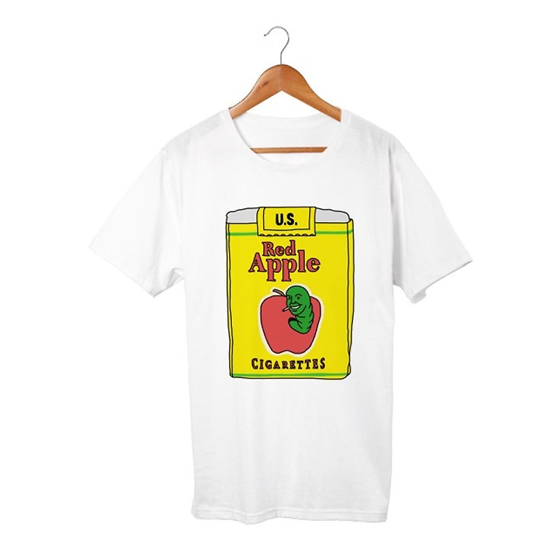 Red Apple cigarettes T-shirt - เสื้อยืดผู้ชาย - ผ้าฝ้าย/ผ้าลินิน ขาว