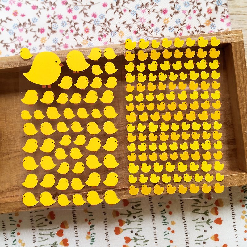 Chick Stickers & Duck Stickers (2 Pieces Set) - สติกเกอร์ - วัสดุกันนำ้ สีเหลือง