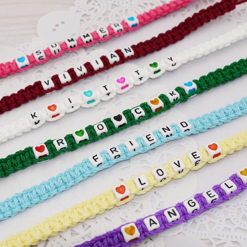 Puffy Candy-Handmade Lucky Bracelet Surfing Anklet Rope X (Bracelet Text Version) - Bracelets - Other Materials 