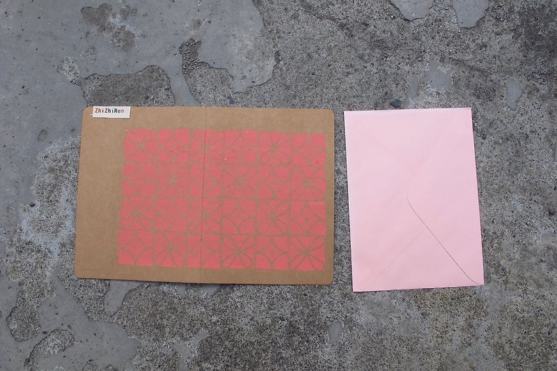 【ZhiZhiRen】Old House Series-Woven Card/Universal Card-Tile-Orange - Cards & Postcards - Paper Red