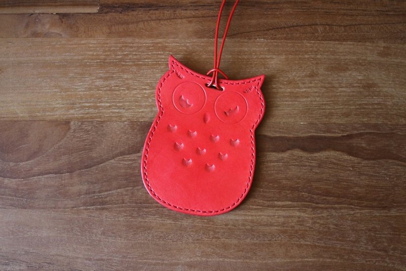 Owl card sets / identification card sets - red - ID & Badge Holders - Genuine Leather Brown
