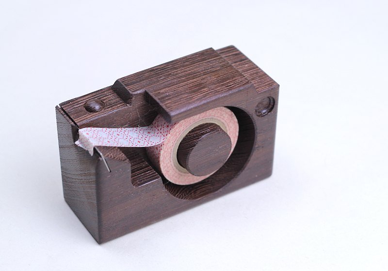 手工木製微型相機▣ mt 膠台 - 紙膠帶 - 木頭 咖啡色