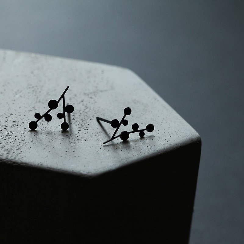 Black snowflakes earrings - Earrings & Clip-ons - Other Metals 