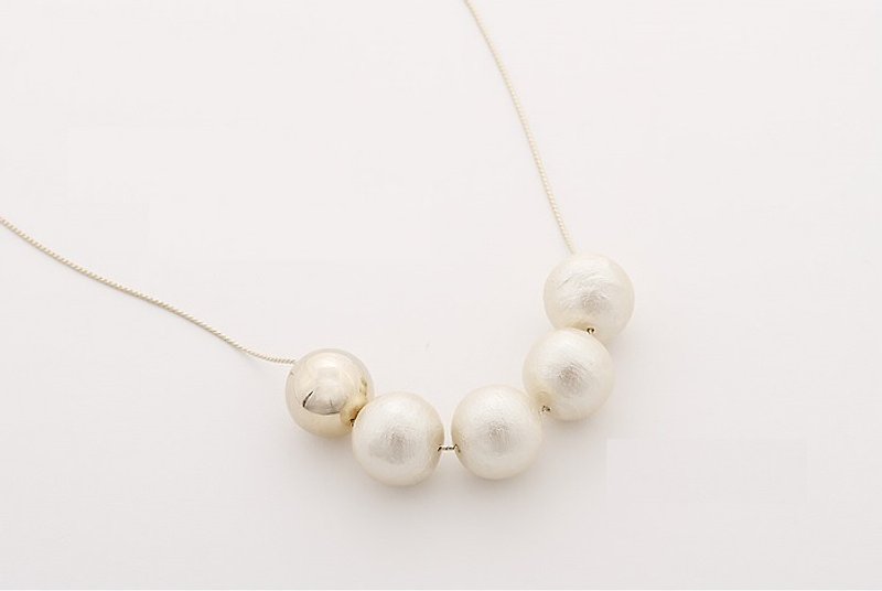 JewCas Cotton Pearl Gold Necklace / JC2139 - Necklaces - Other Metals Gold