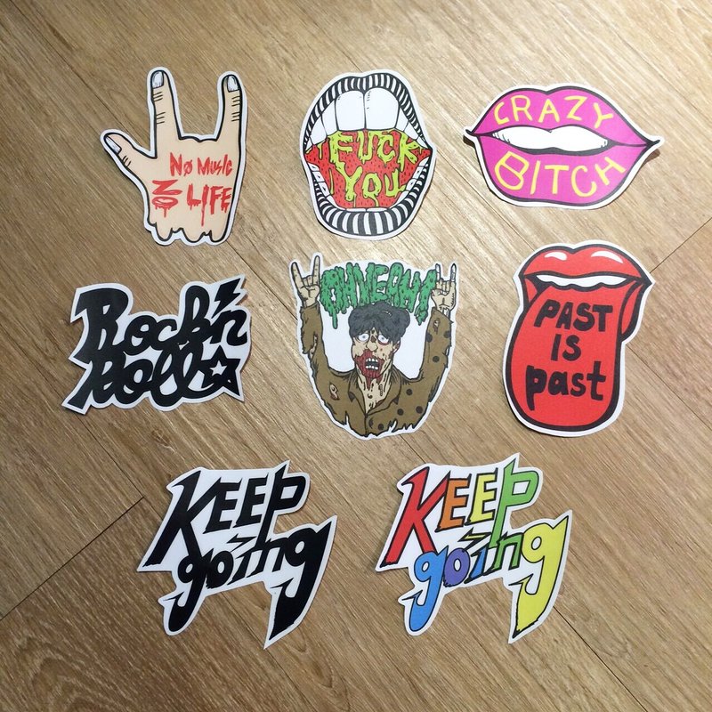 防水撕不破的巨大版貼紙 行李箱貼 安全帽貼 搖滾萬歲 Keep Going - 貼紙 - 紙 