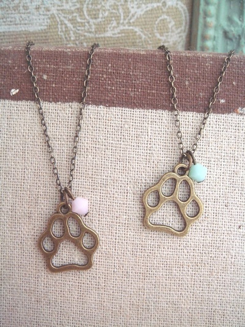 Garohands Cute Footprint Hand Feeling Short Chain A340 / A341 Gift Cat Puppy - Necklaces - Other Metals Multicolor