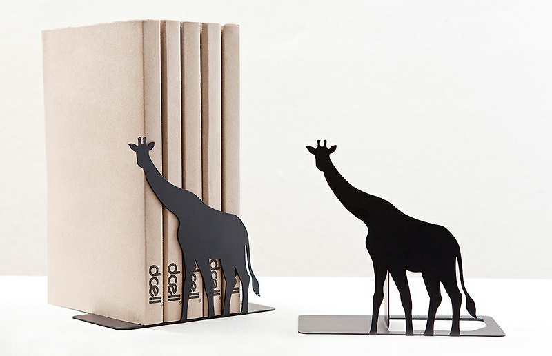叢林系列書檔-長頸鹿 - 擺飾/家飾品 - 其他金屬 黑色
