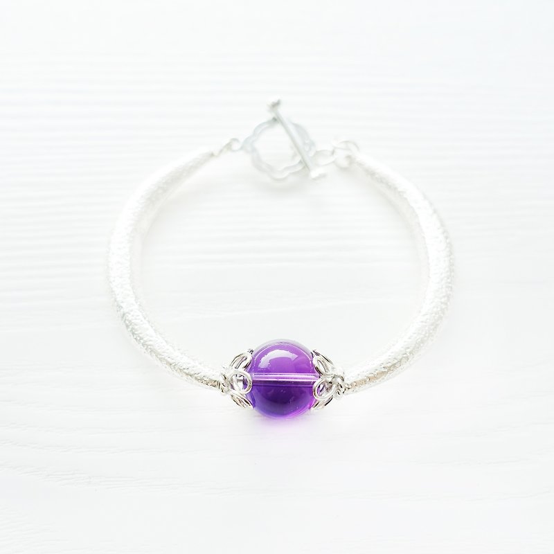 <LINK of LOVE> Limited Amethyst Silver Bracelet Bangle - Bracelets - Other Materials Purple