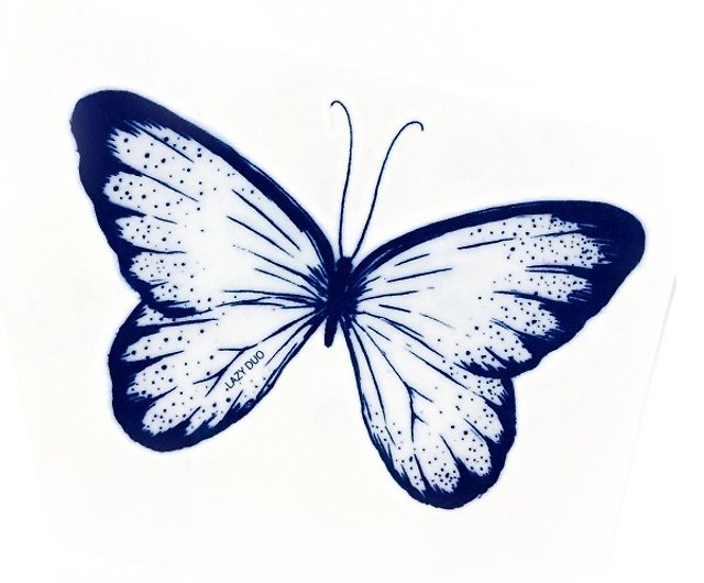 Butterfly Tattoo Sticker Small Fresh Tattoo Sticker Blue - Temu