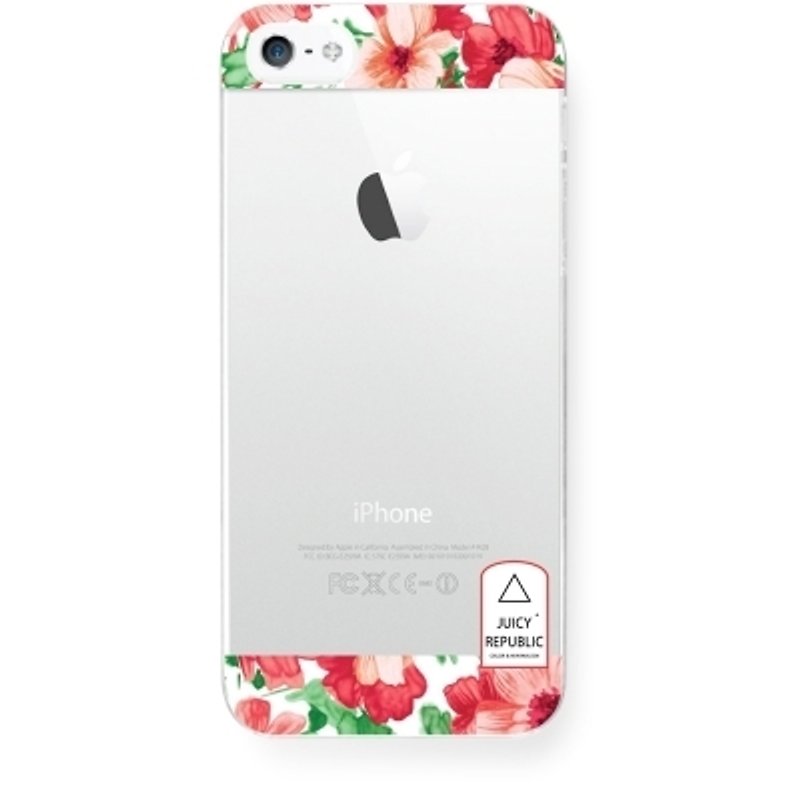 女孩寓所 :: Juicy Republic x iphone 5/5s 透明手機殼-紅花 - Other - Other Materials White