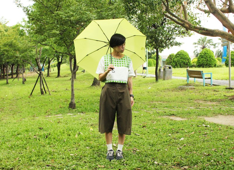 抹茶糰子口袋短版上衣 - 女上衣/長袖上衣 - 其他材質 綠色