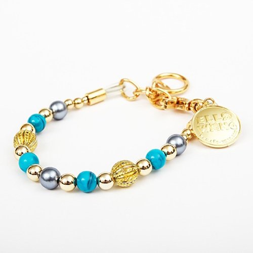 Ella Wang Design Ella Wang Design 埃及風配珠項圈-土耳其色 寵物項圈 時尚 手工 Size:XS~M+