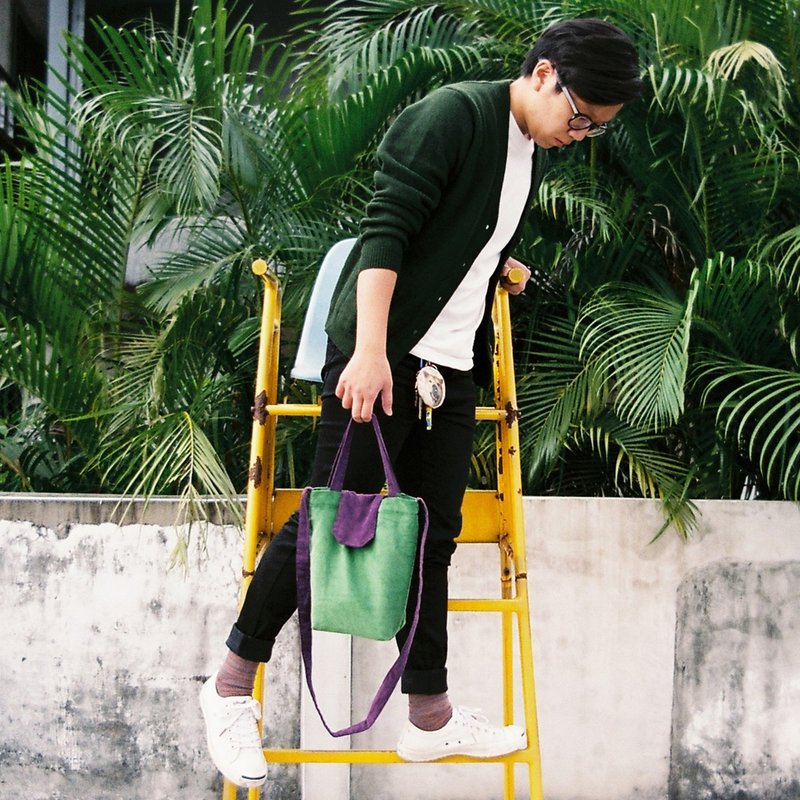 Double back camera bag / winter flannel paragraph - Green Purple / - กระเป๋ากล้อง - วัสดุอื่นๆ สีเขียว