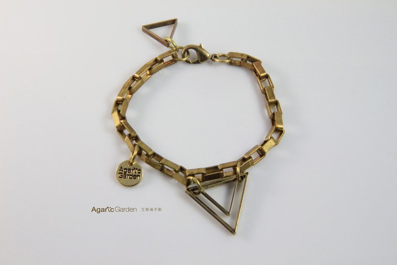 ▲ inverted triangle geometric copper bracelet - Bracelets - Other Metals Brown