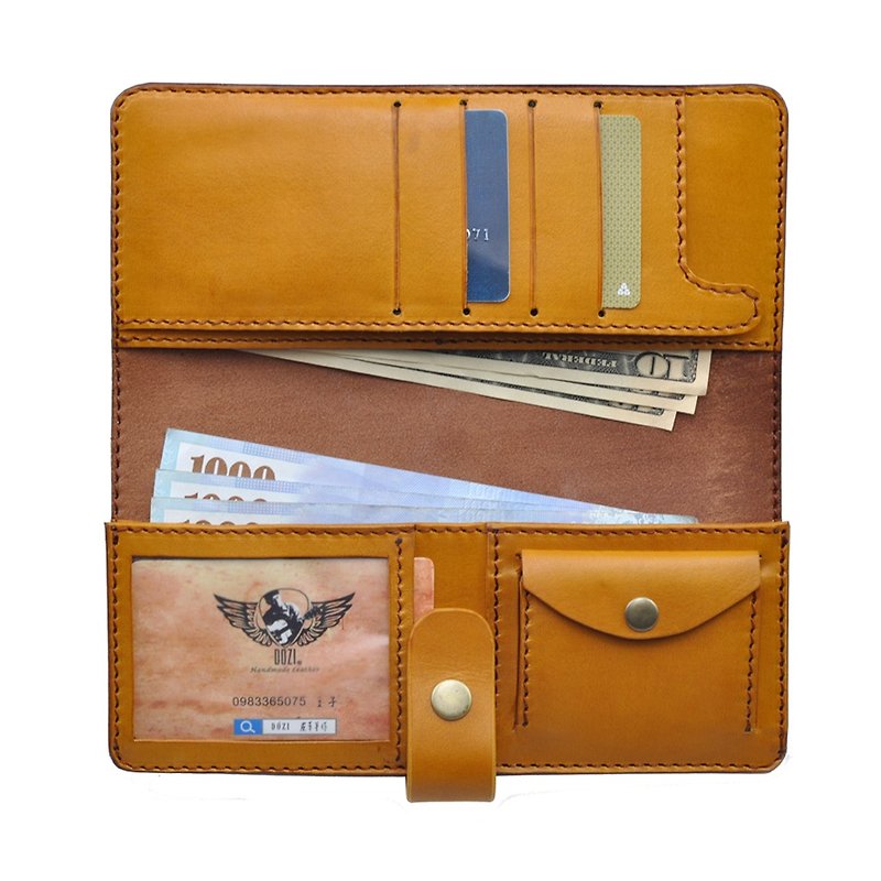 [DOZI handmade leather long clip V], wallet - can change the design, this section an identification card window, coin pocket, banknote sandwich, concealed, the card is inserted, the leather is dyed production, free to color. The picture shows the kind of c - Wallets - Genuine Leather Blue